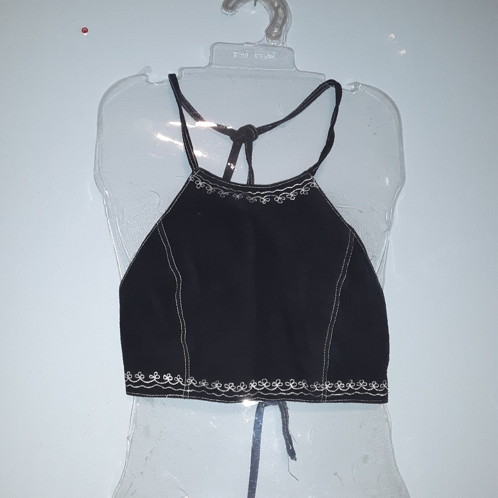 Leather halter top